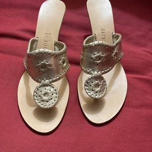 Jack Rogers Gold Wedges